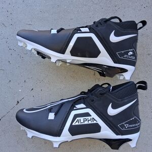 Size 13  Nike Alpha Black and White Cleats  New FOOTBALL CLEATS